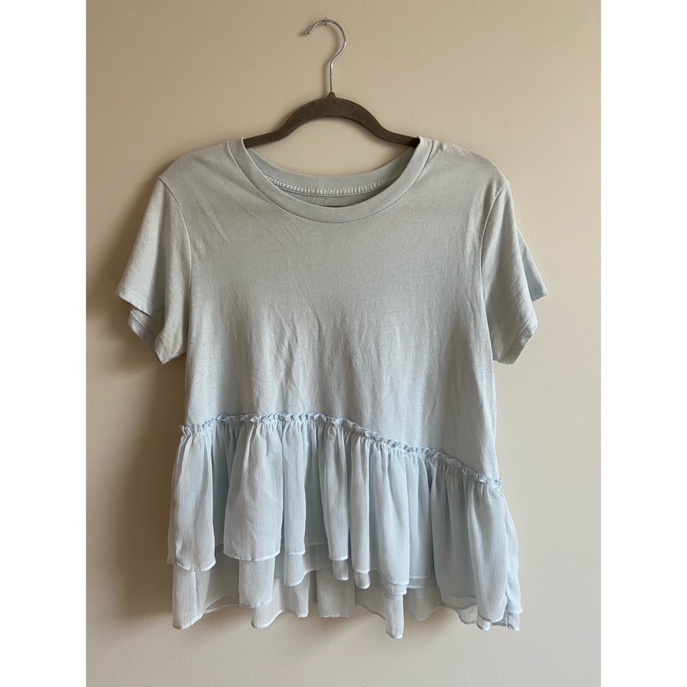 Abercrombie asymmetrical ruffle tee